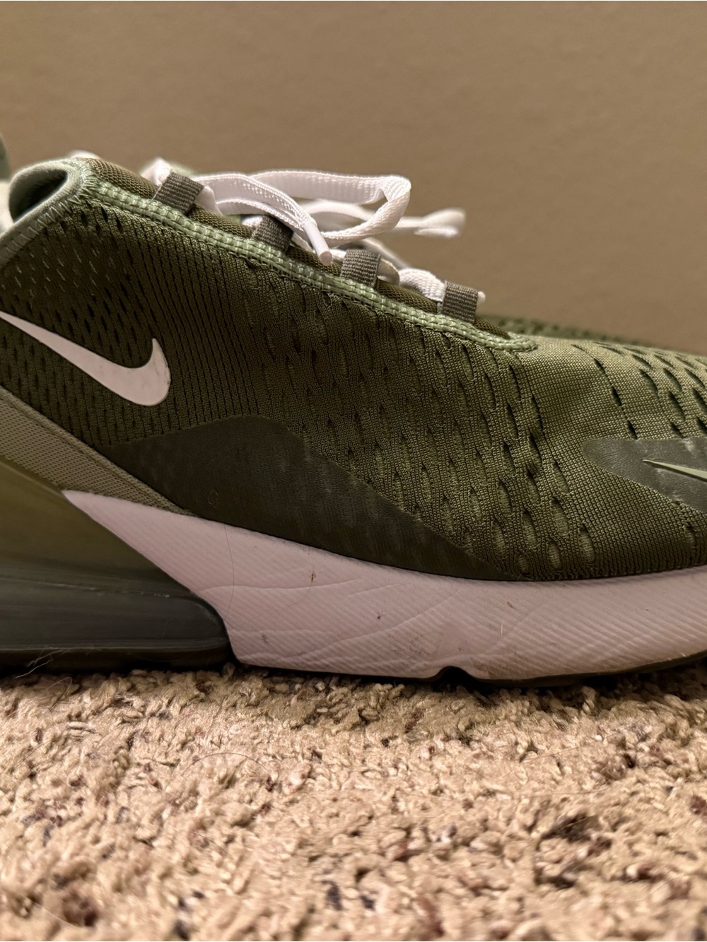 Nike Men’s Air Max 270 Sneakers - Olive Green & White - Picture 2 of 6